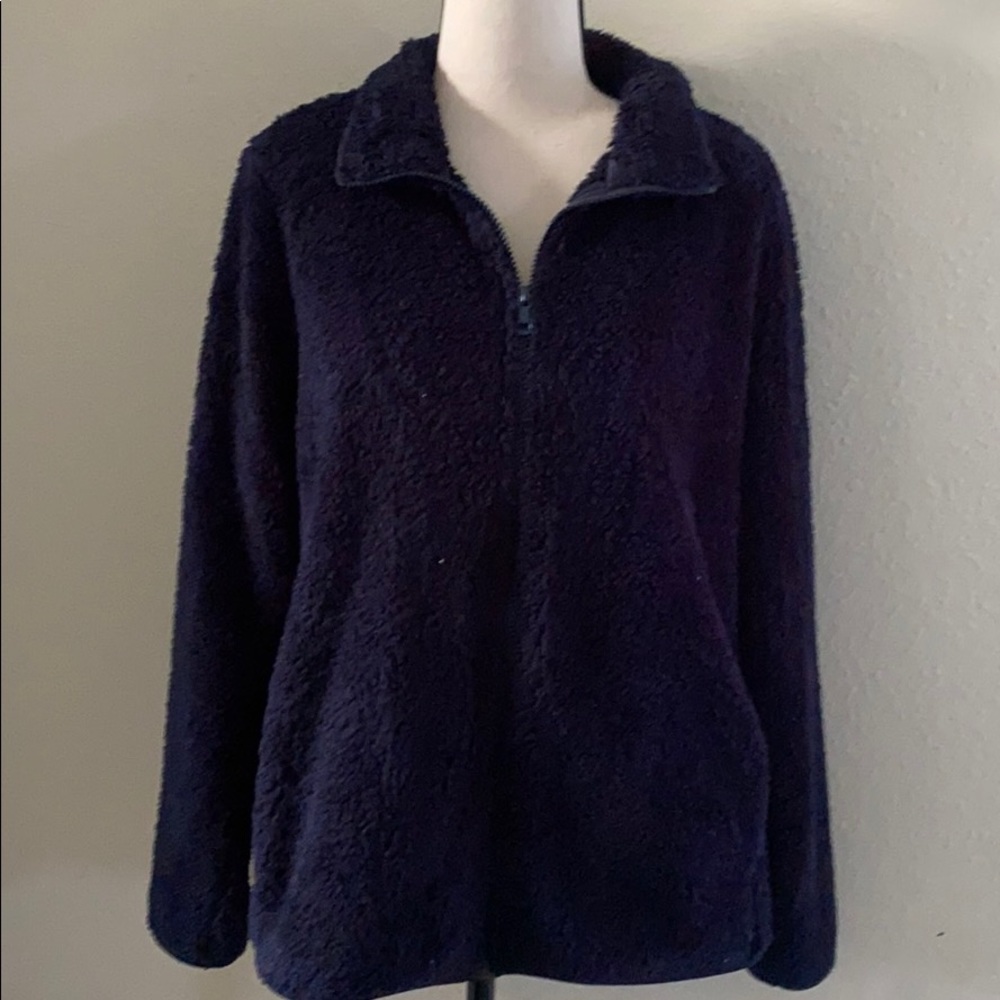 Fuzzy zip up cardigan